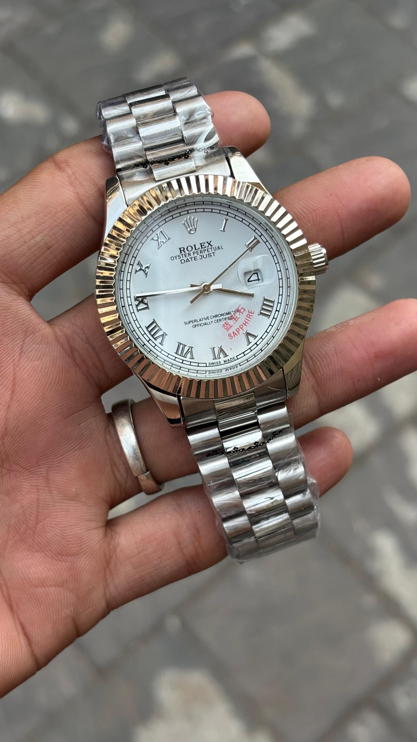 Ro.lex Datejust White Dial Roman Number Analog Men's Watch