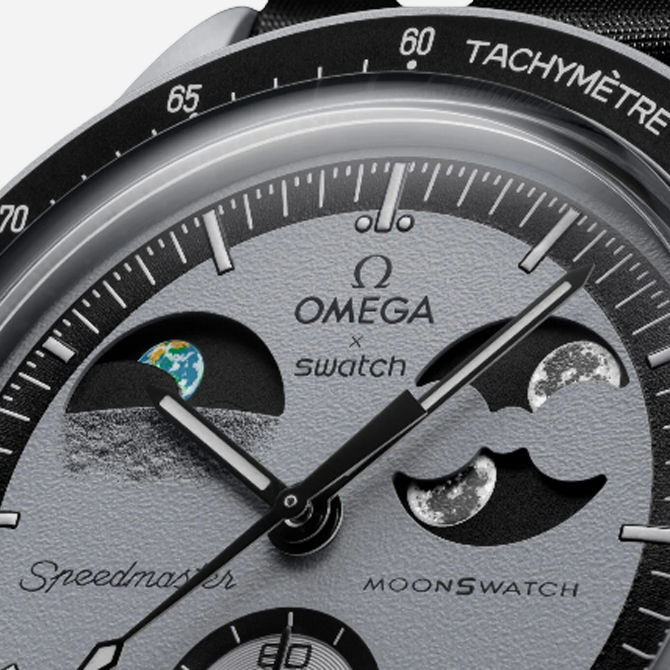 Omega X Swatch Bioceramic Moonswatch Mission To Earthphase Watch