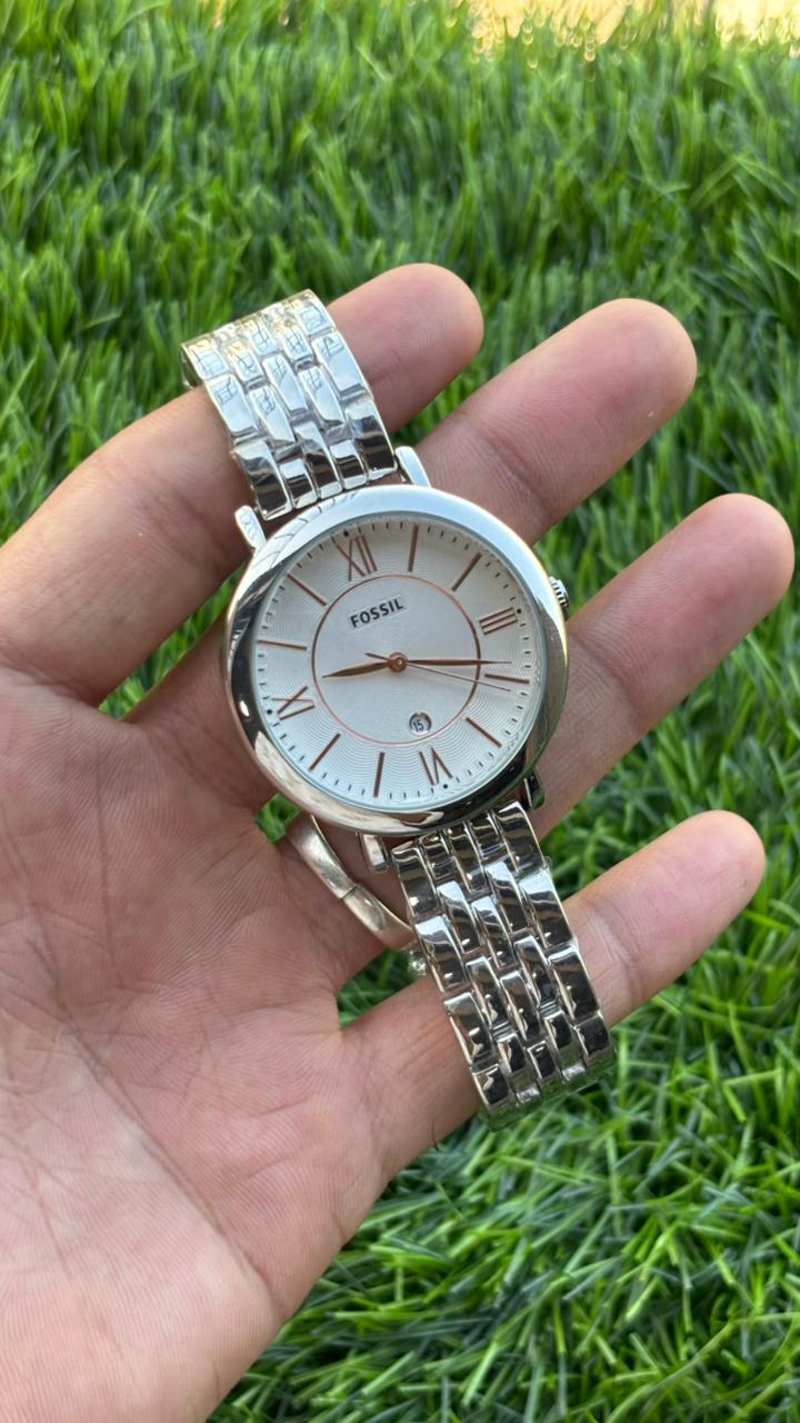 Fossil White Dial Analog Luxury Women's Watch