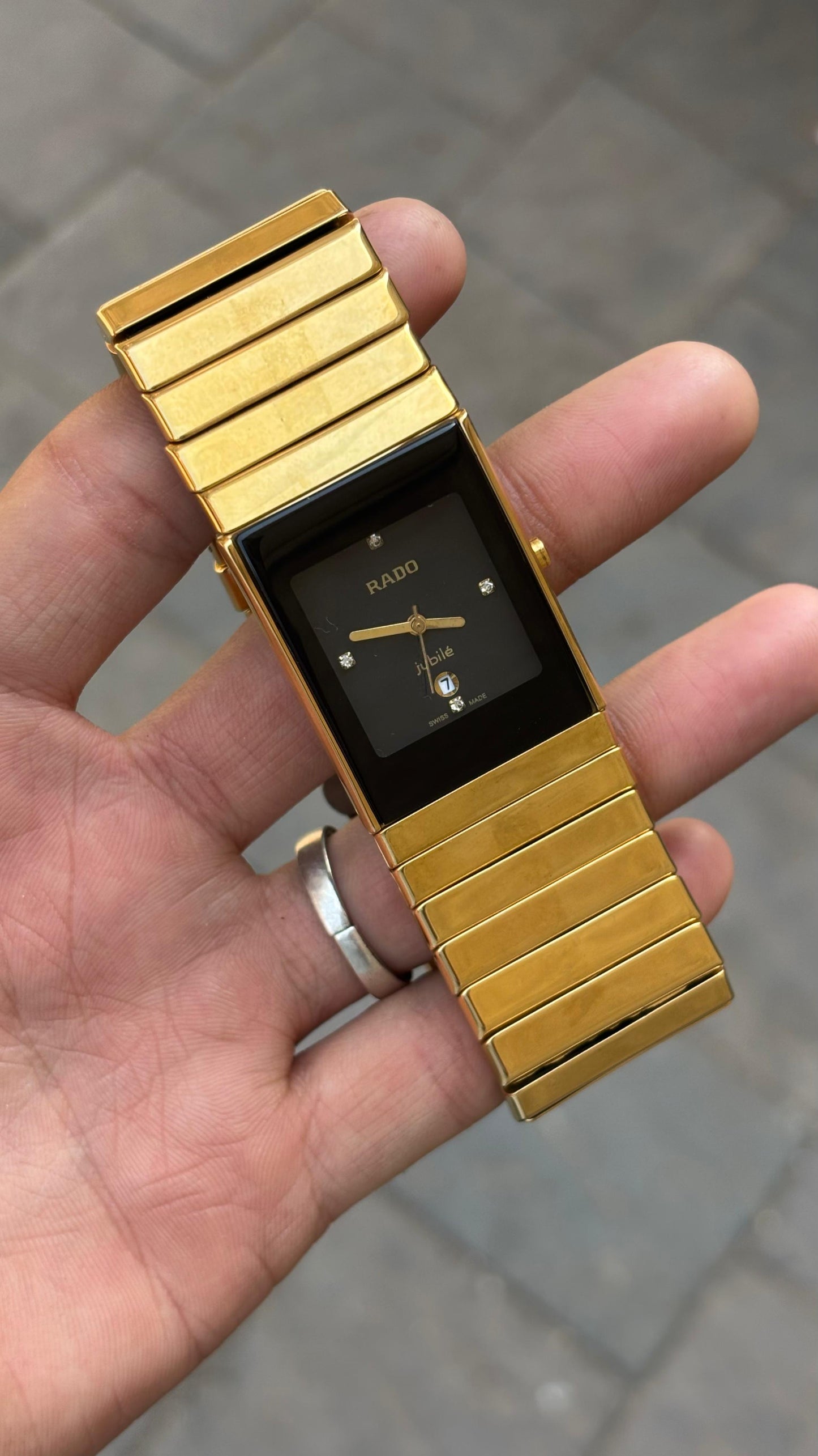 Rado Jubile Gold Black Dial Watch