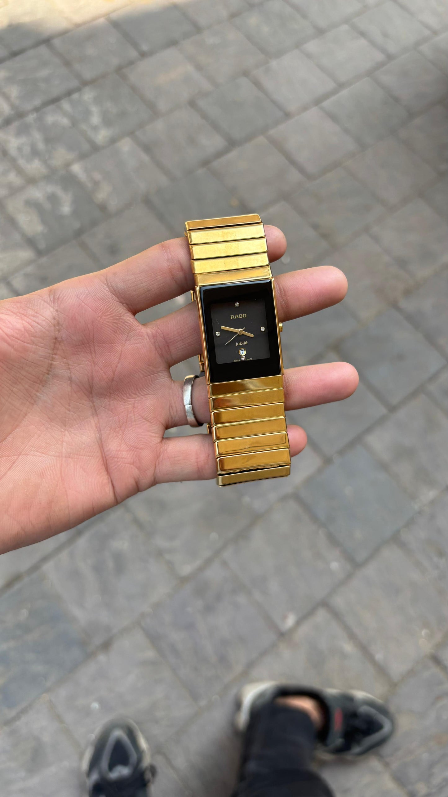 Rado Jubile Gold Black Dial Watch