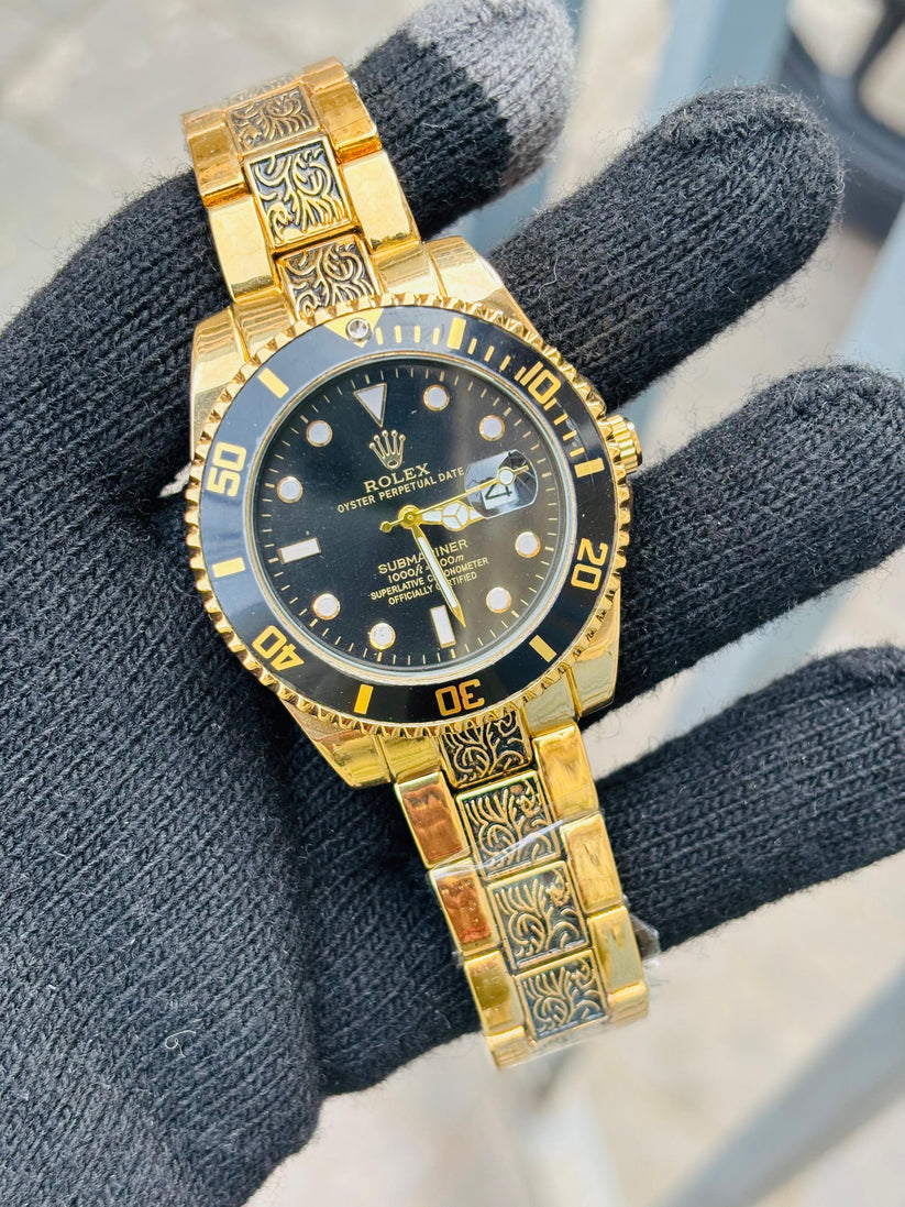 Rol.ex One of The Most Black Dial Handmade Watch For Men's