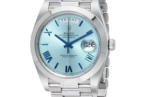 Rolex Automatic Day-Date Oyster Sky Blue Dial Mens Watch
