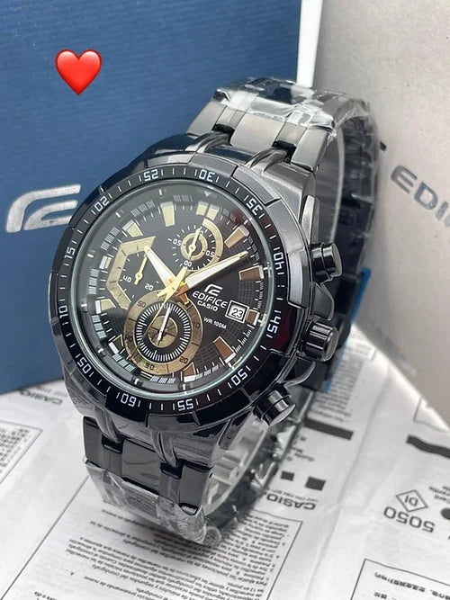 Casio edifice black chain watch sales
