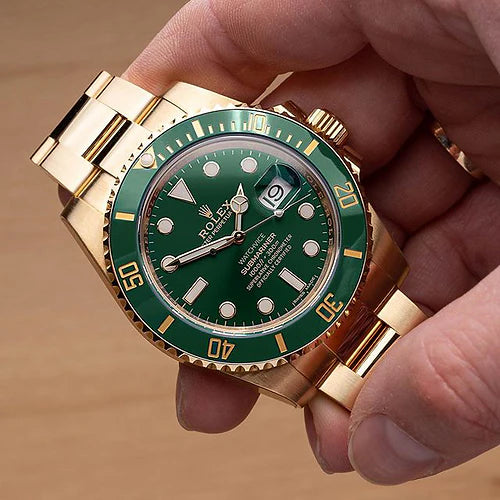 Rolex Submarine Automatic Golden Green Dial Metal Men's Watch