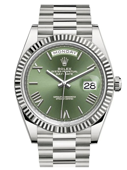 Rol.ex Day-Date oyster Green Dial For Men's Watch
