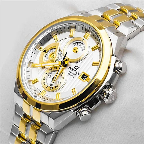 Casio Edifice Chronograph Men s Watch Silver Gold Metal ED426 Watch fo Yours Watch