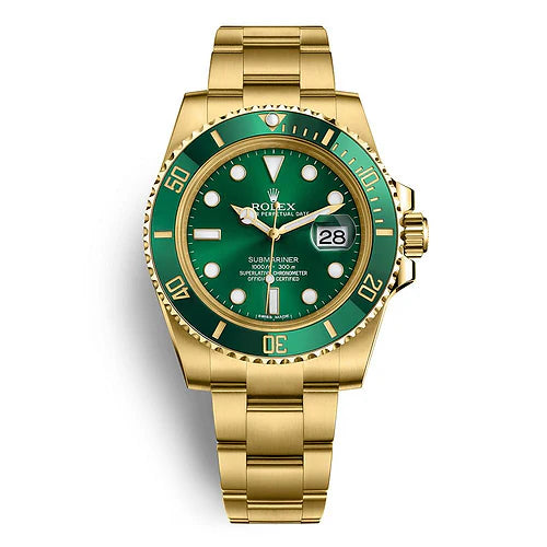 Rolex Submarine Automatic Golden Green Dial Metal Men's Watch