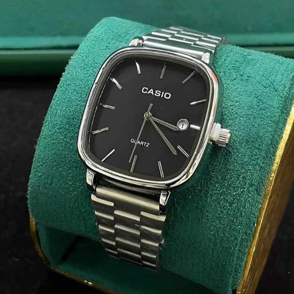 Casio Vintage Black Dial Quartz Watch For Unisex
