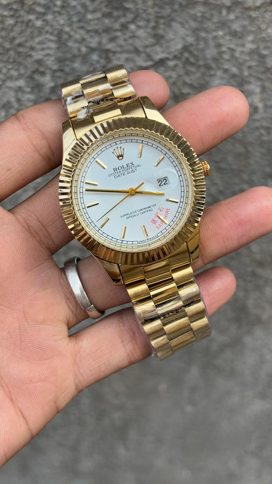 Ro.lex Datejust White Dial Analog Watch For Men's