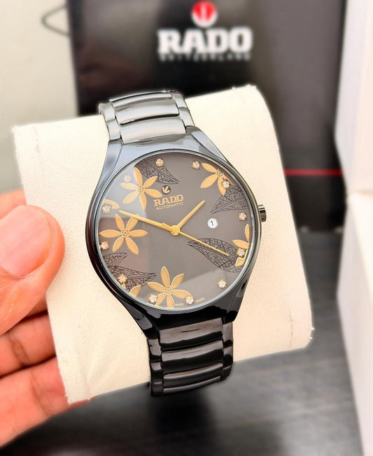 Rado True Thinline Flower Design Metal Belt Quartz Men's Watch