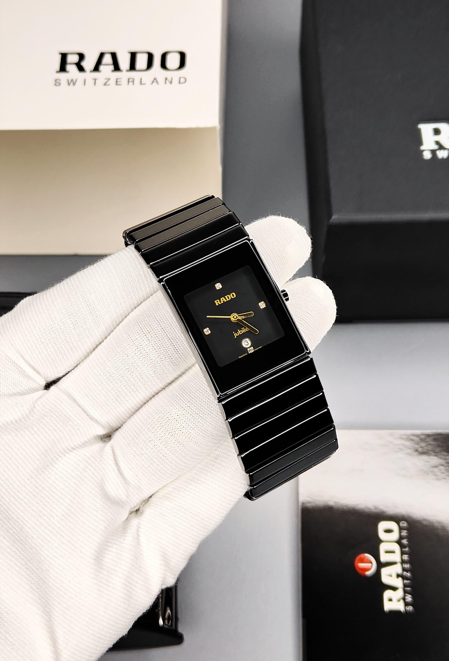 Rado Black Dial Watch For Men's