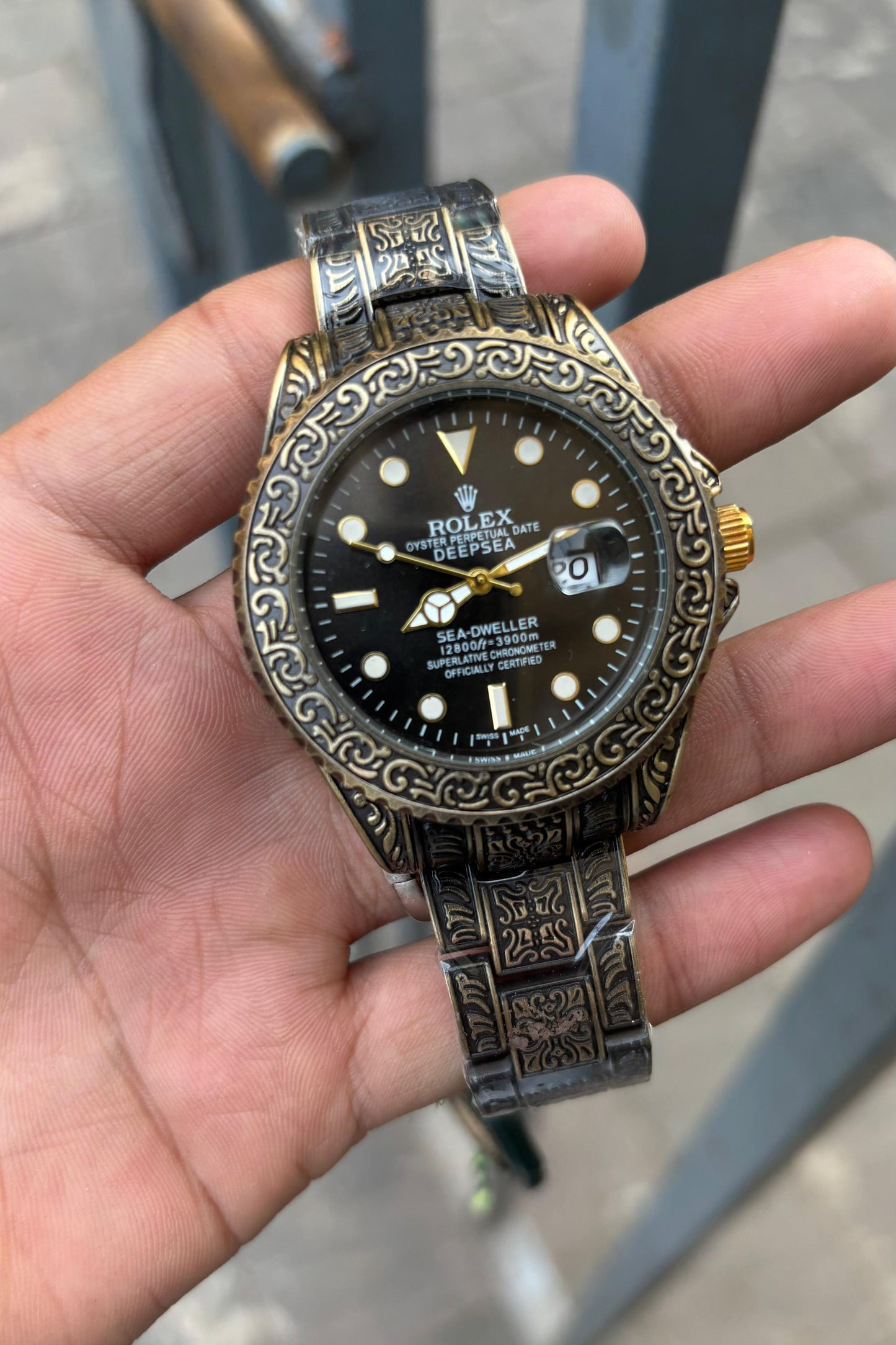 Rol.ex One of The Most Black Dial Handmade Design Men's Watch