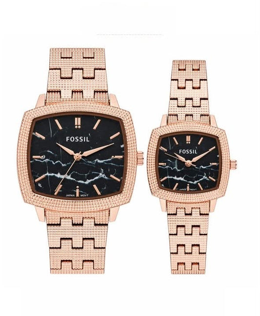 Fossil Nick Jonas Black Dial Couple Watch