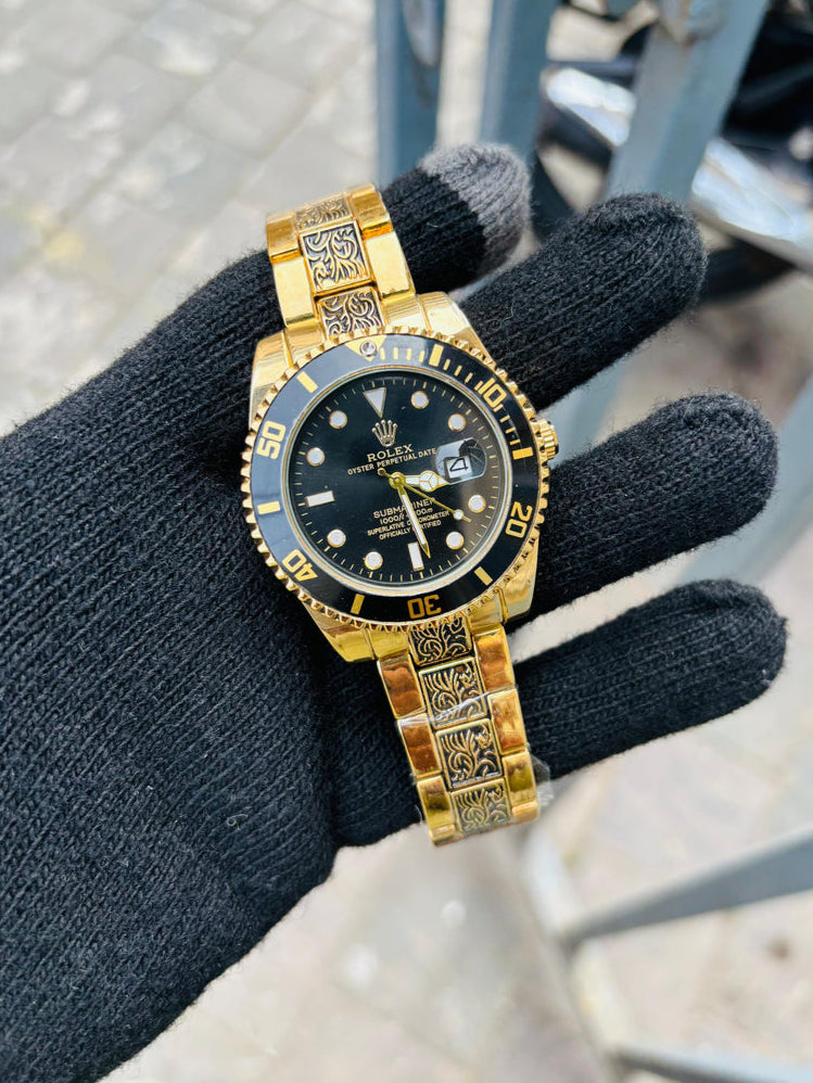 Rol.ex One of The Most Black Dial Handmade Watch For Men's