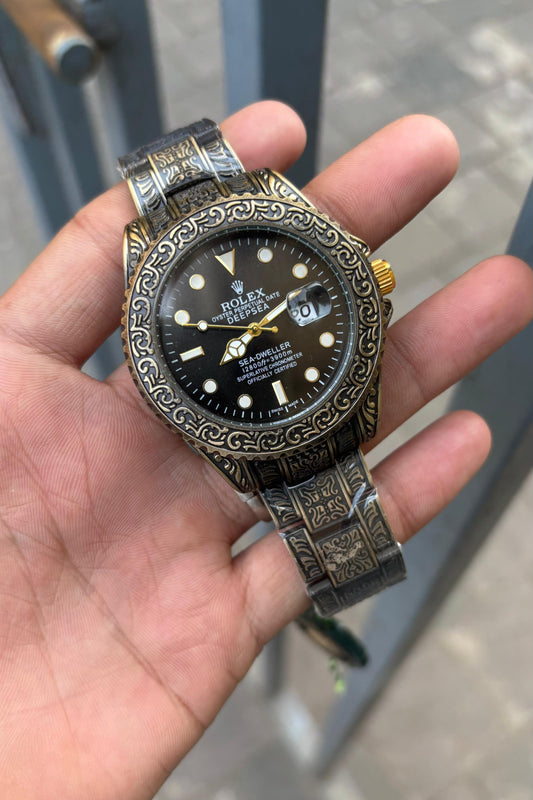 Rol.ex One of The Most Black Dial Handmade Design Men's Watch