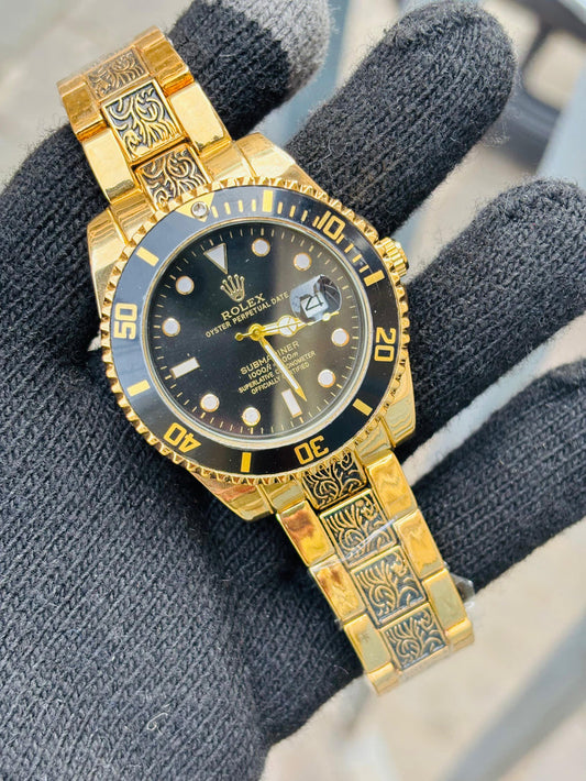 Rol.ex One of The Most Black Dial Handmade Watch For Men's
