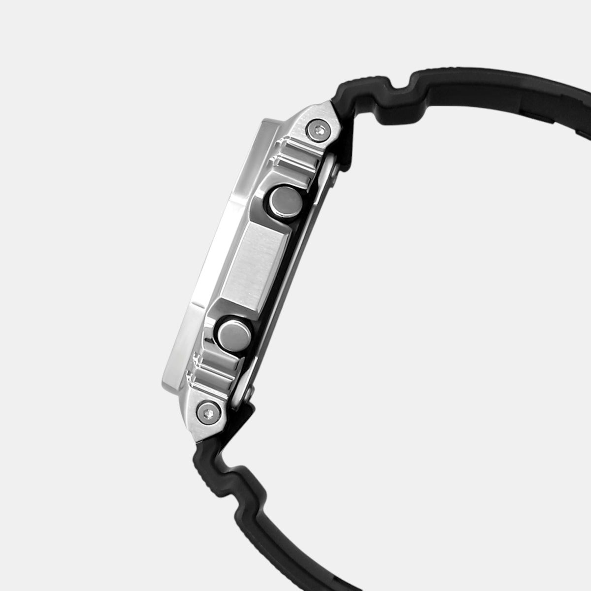 G-SHOCK Silver Dial Black Resin Strap Analog-Digital Watch - For Men G1159 (GM-2100-1ADR)