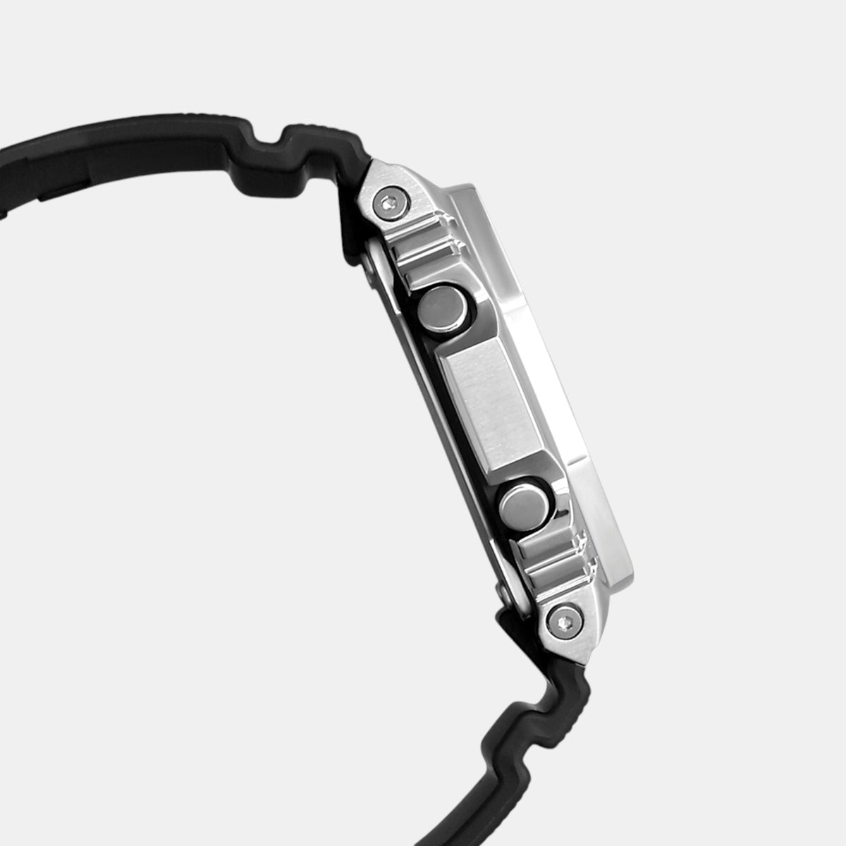 G-SHOCK Silver Dial Black Resin Strap Analog-Digital Watch - For Men G1159 (GM-2100-1ADR)