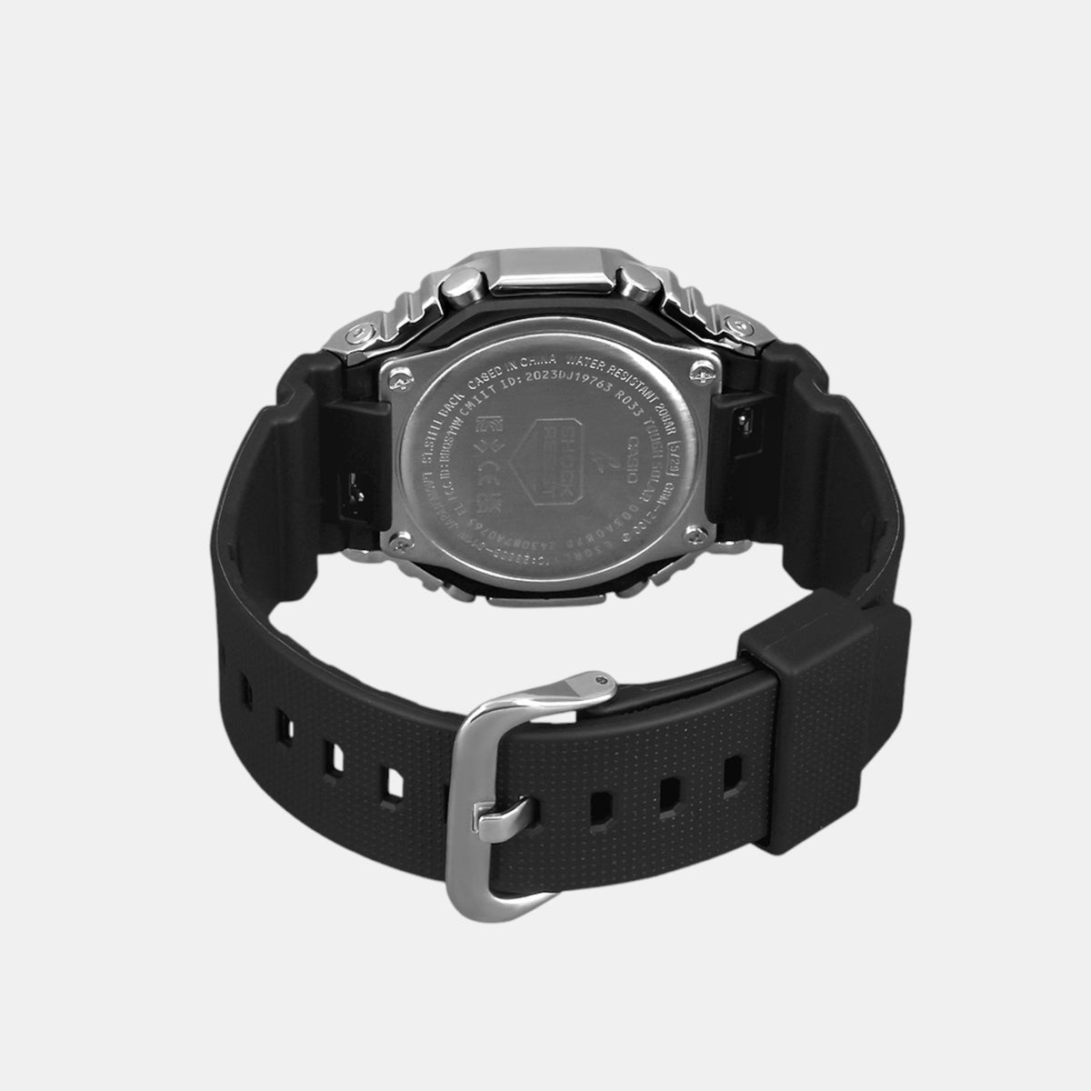 G-SHOCK Silver Dial Black Resin Strap Analog-Digital Watch - For Men G1159 (GM-2100-1ADR)