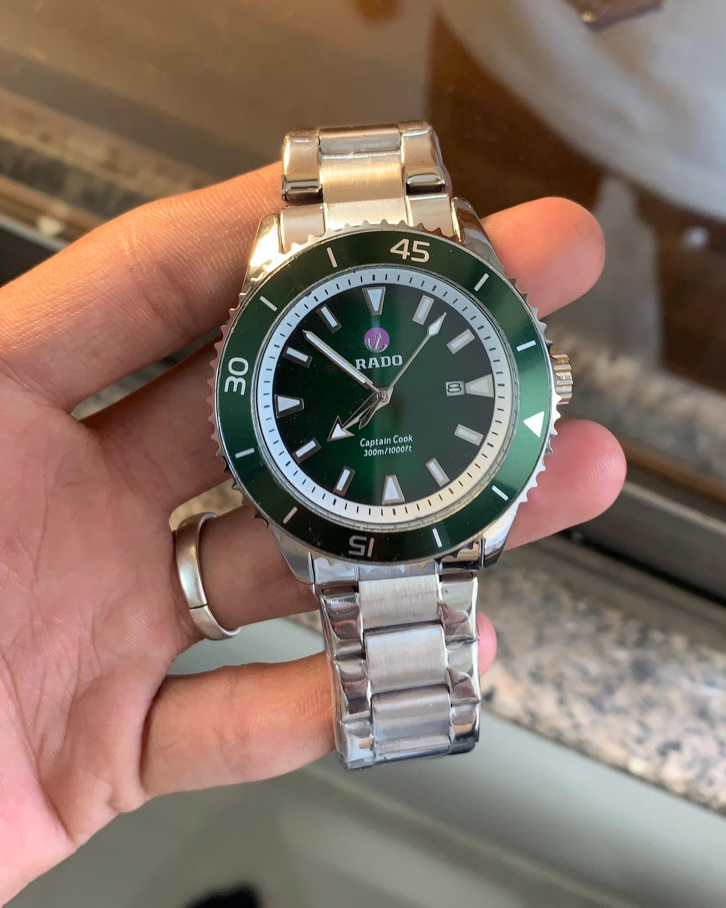 Ra-do Green Dial Metal Belt For Men's Watch