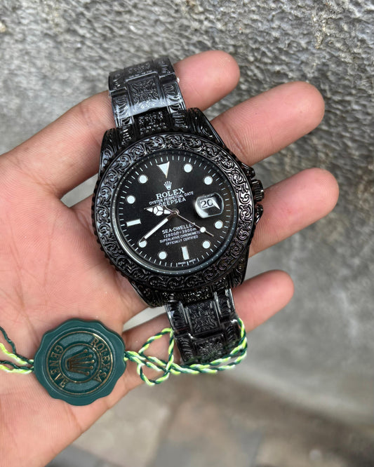 Rol.ex One of The Most Full Black Handmade Design Men's Watch