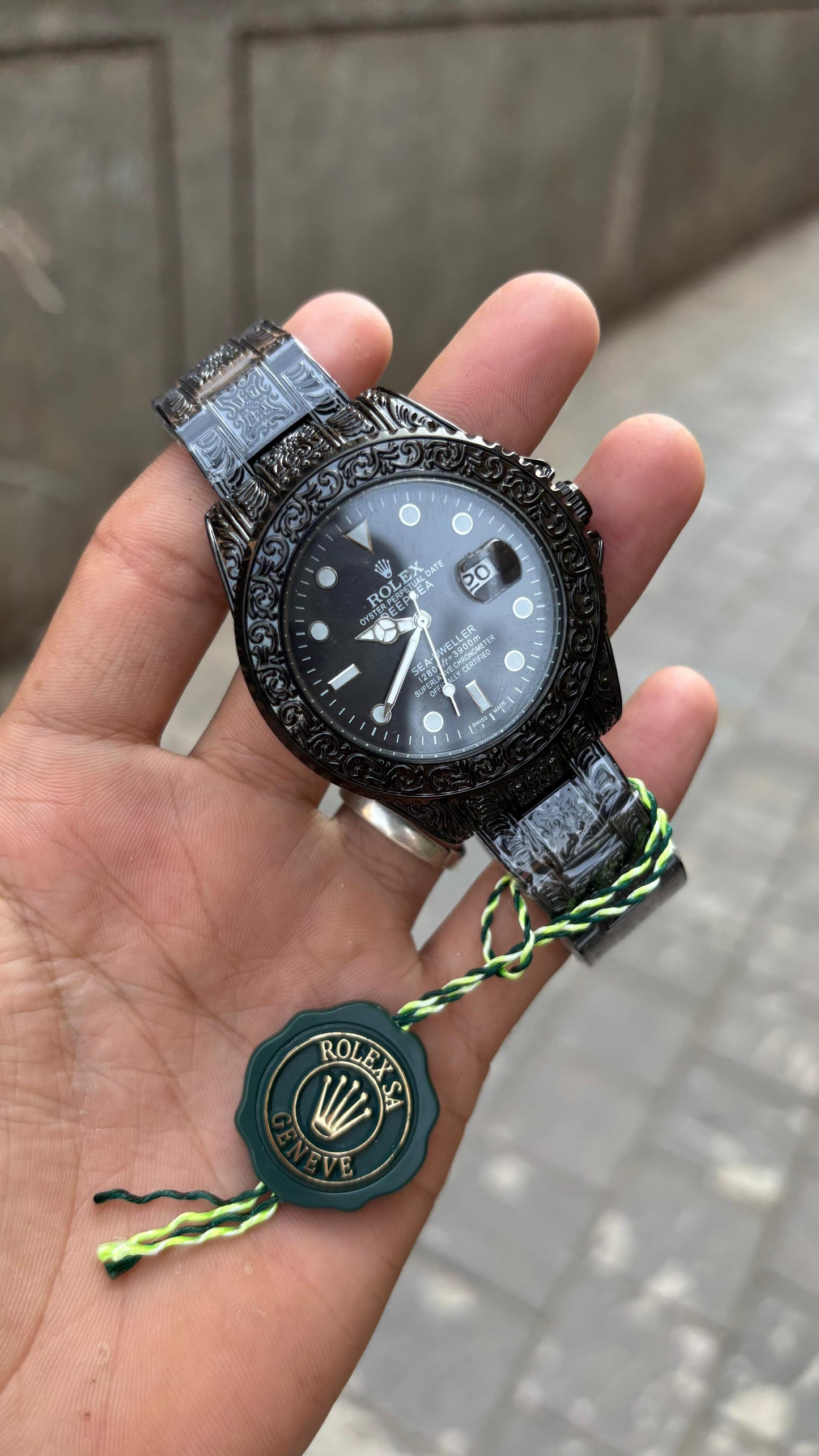 Rol.ex One of The Most Full Black Handmade Design Men's Watch