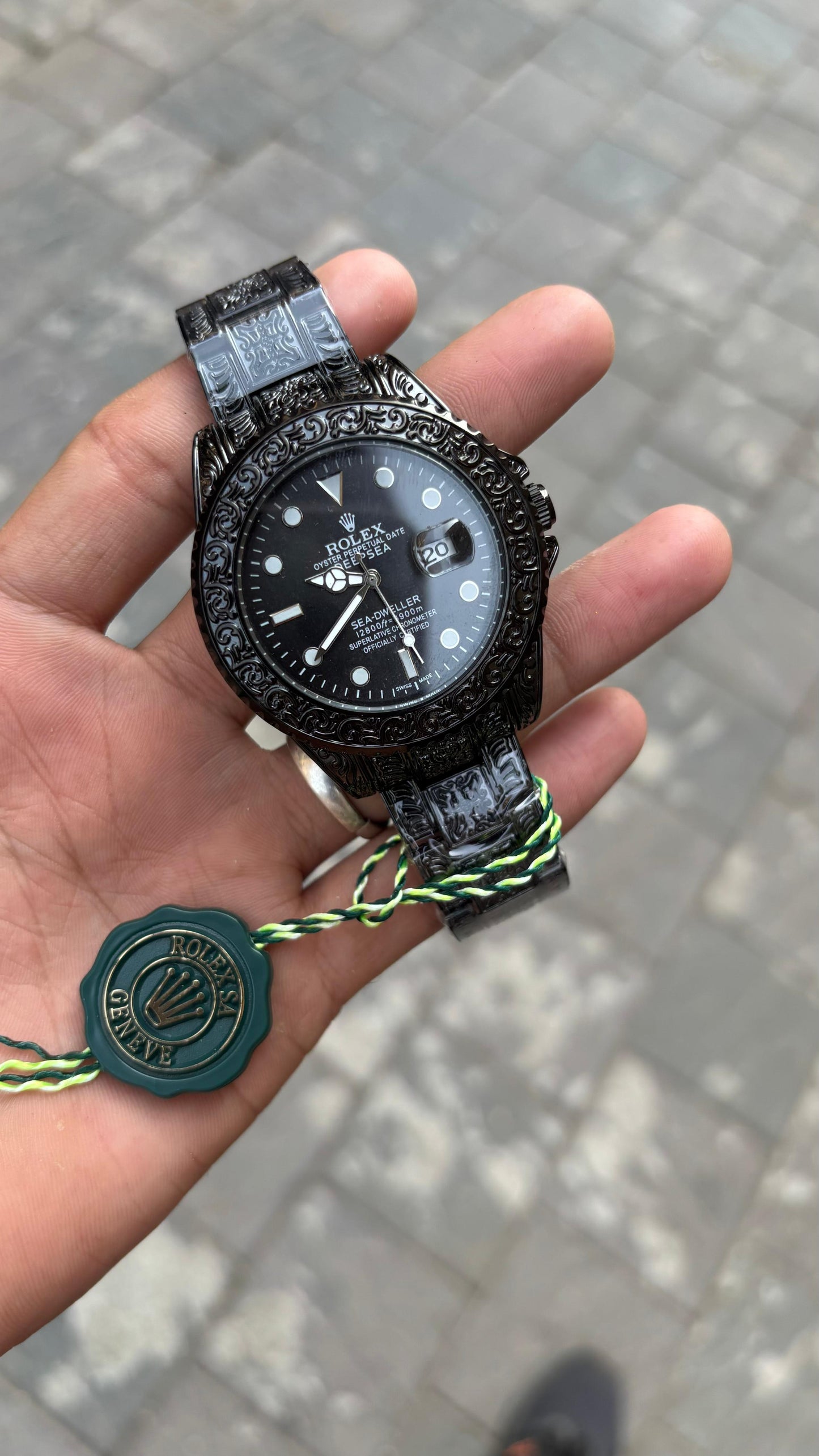 Rol.ex One of The Most Full Black Handmade Design Men's Watch