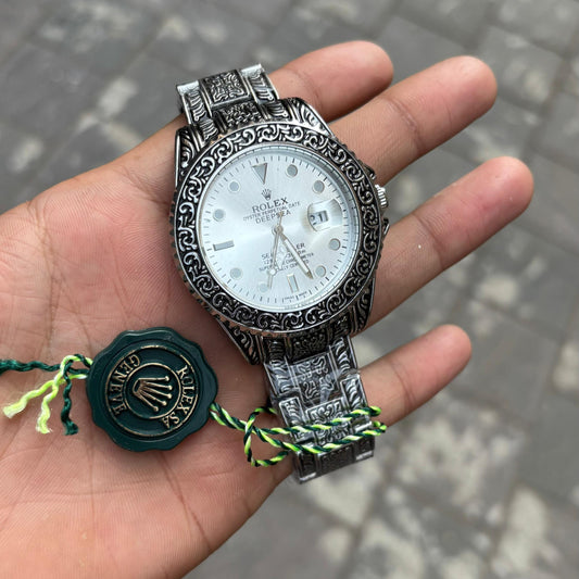 Rol.ex One of The Most White Dial Handmade Design Men's Watch