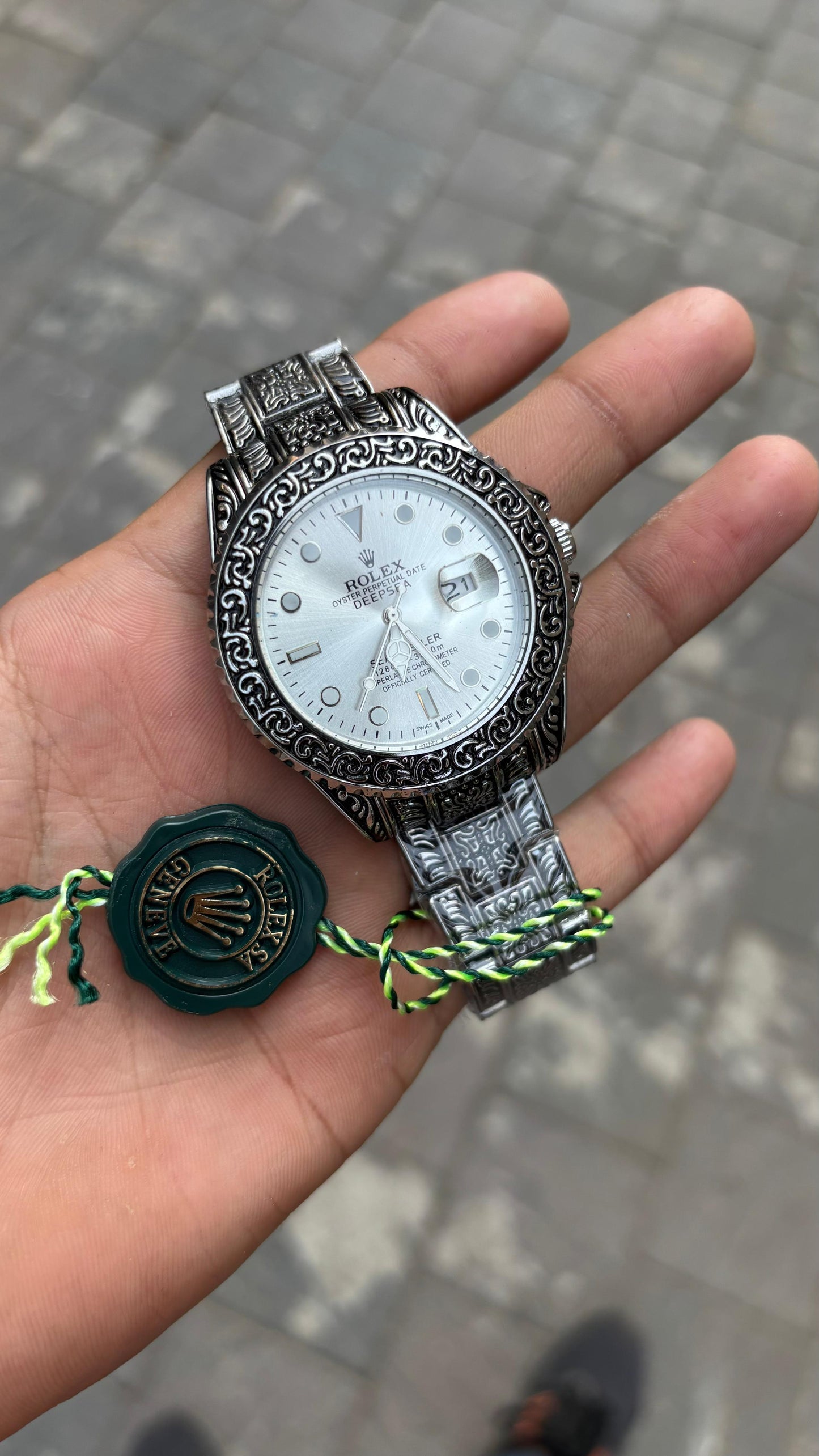 Rol.ex One of The Most White Dial Handmade Design Men's Watch