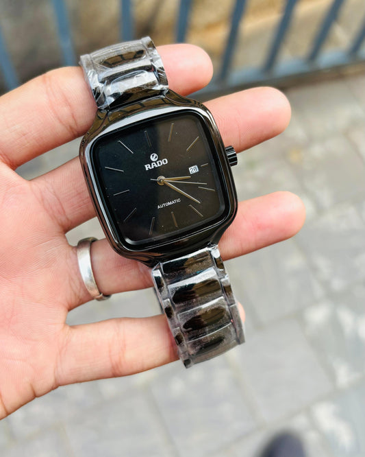Rado True Square Automatic Black Dial  Watch For Men's
