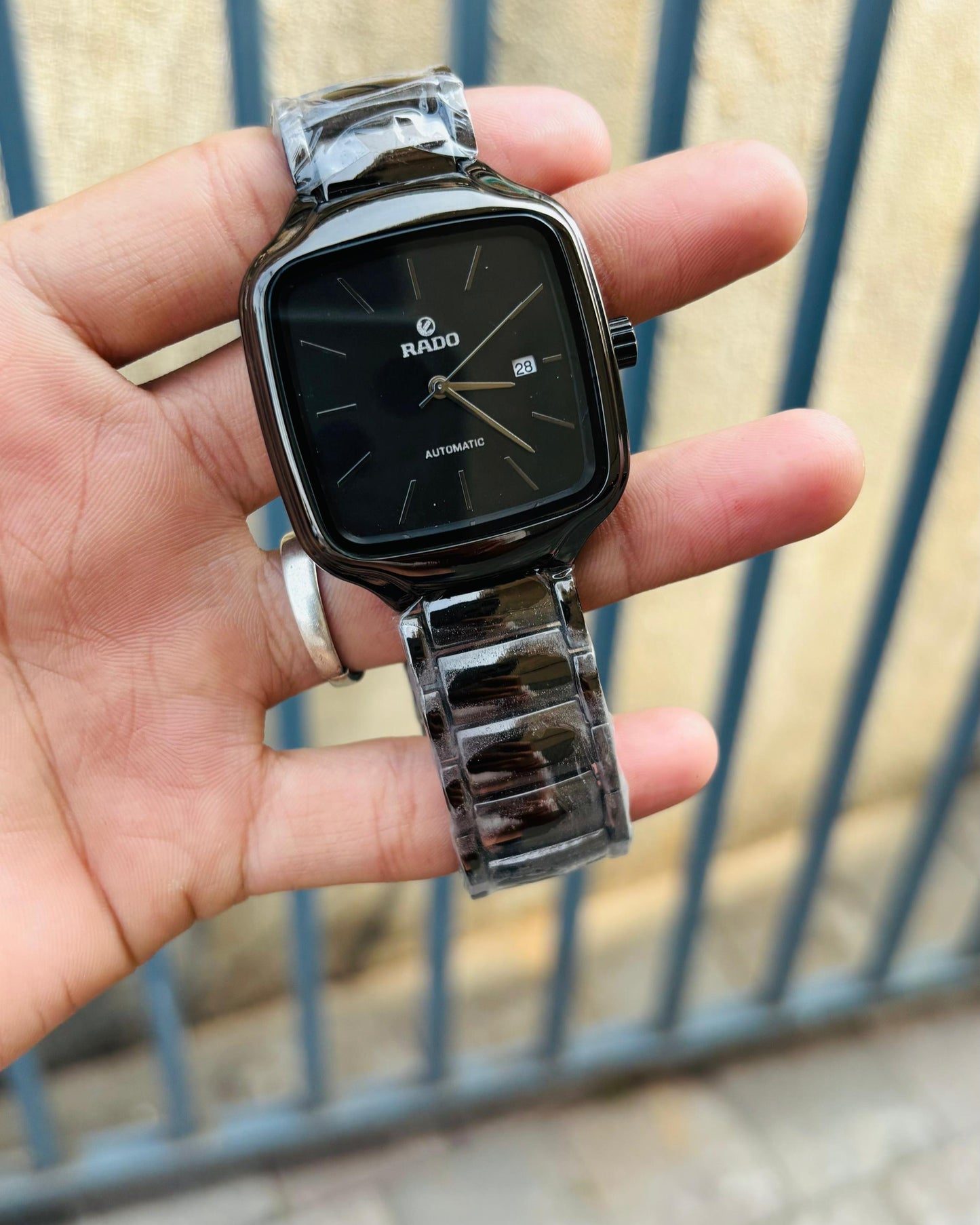Rado True Square Automatic Black Dial  Watch For Men's