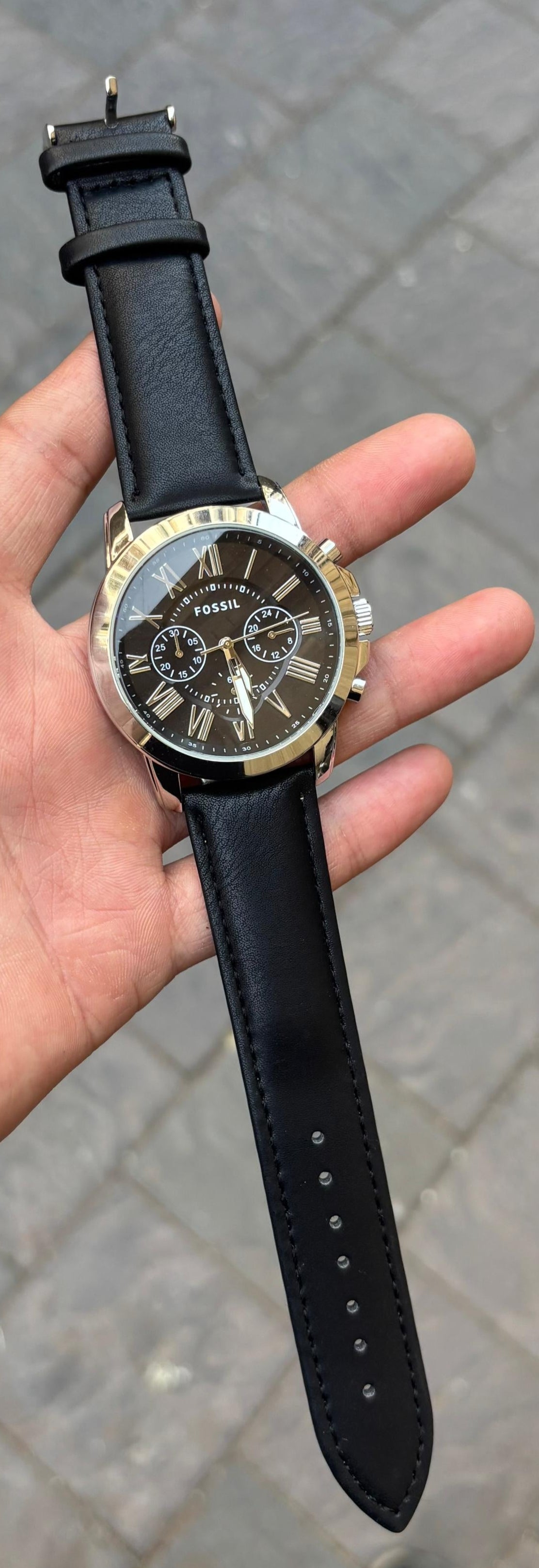 Fossil Silver Black Dial All Chronograph Working Men's Watch