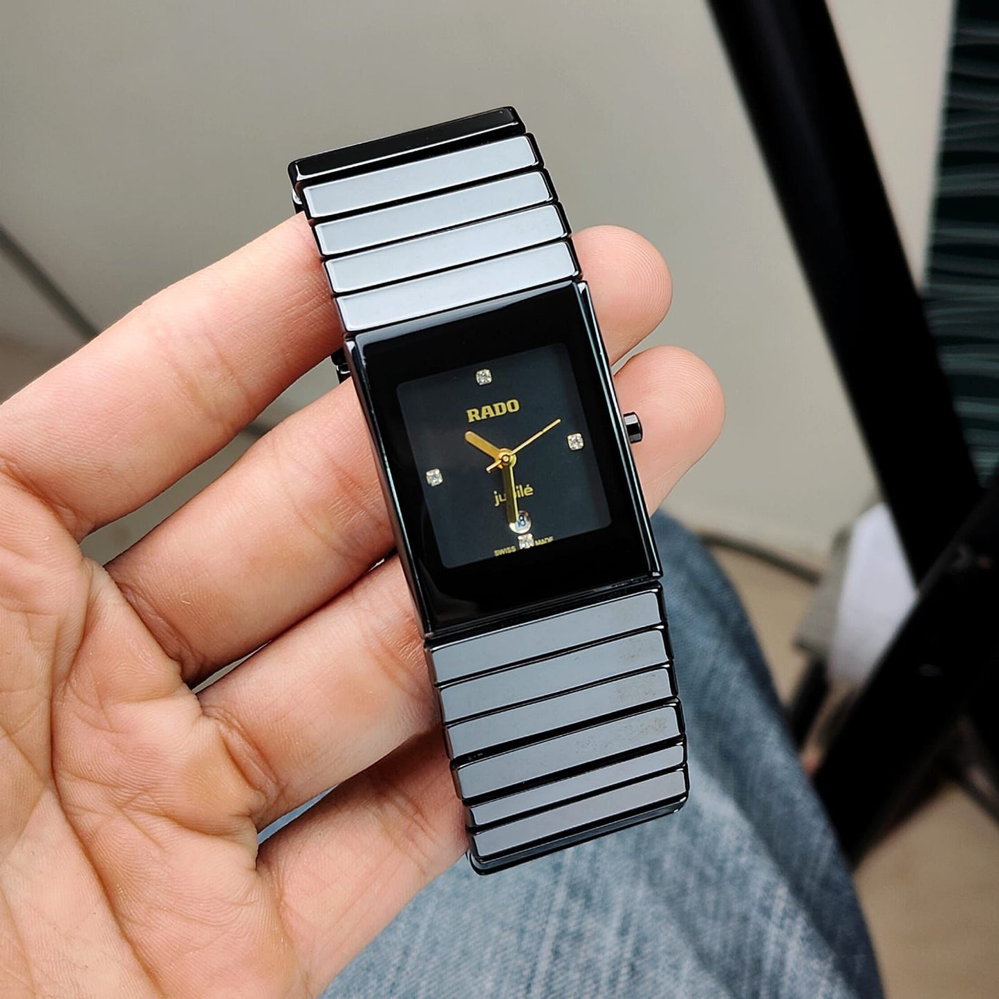 Rado Black Dial Watch For Men's