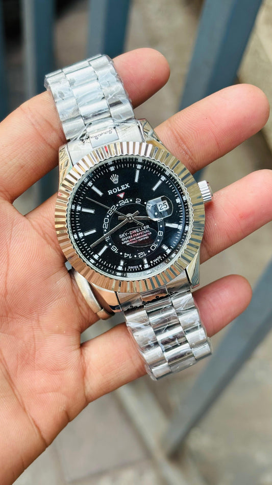 Rol.ex Sky Dweller Oyster Black Dial Mens watch