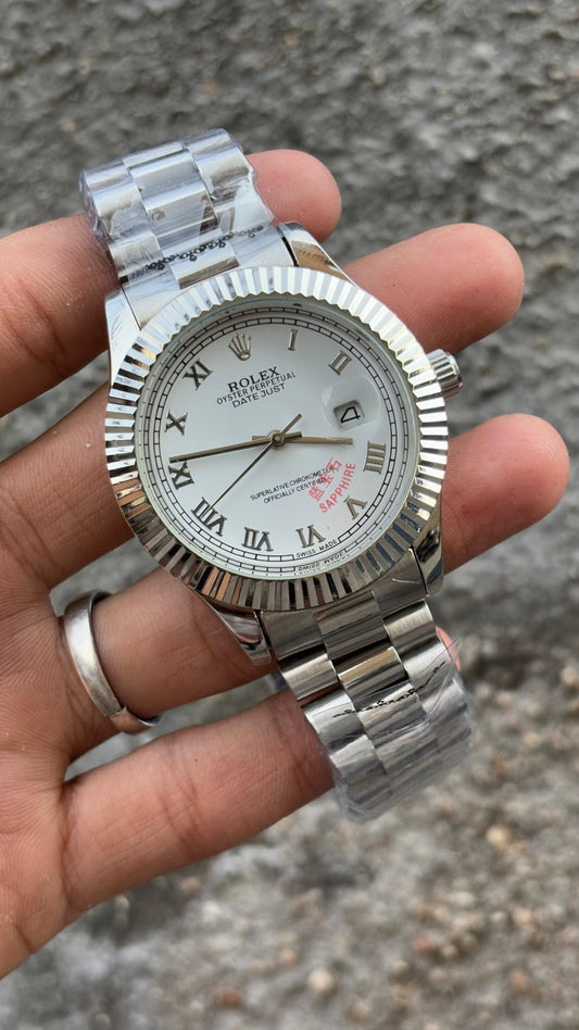 Ro.lex Datejust White Dial Roman Number Analog Men's Watch