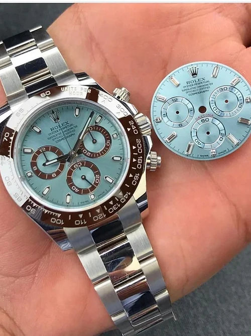 Rol.ex Automatic Brown And Silver Dial Analog Chronograph Round Men's Watch