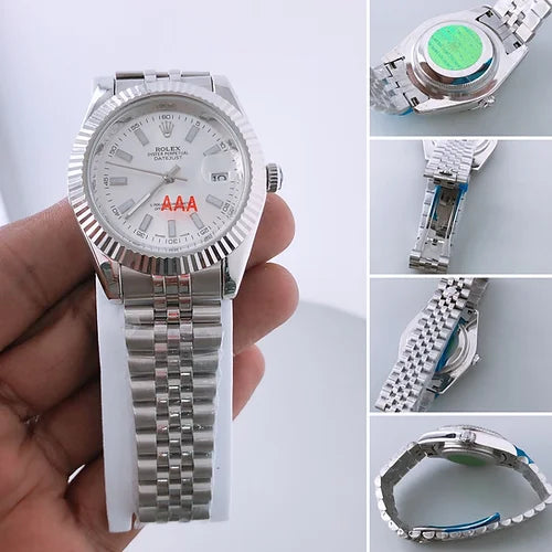 Rol.ex Automatic Silver Dial Analog Silver Chain Metal Men's Watch