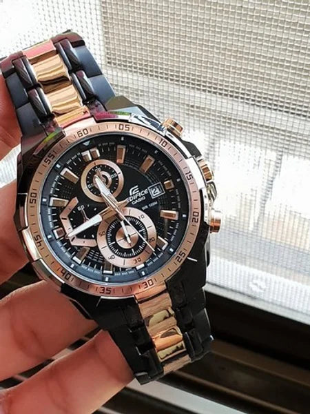 Casio Edifice Black And Rose Gold Chronograph Men s Watch Yours Watch