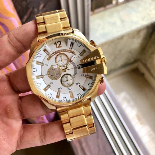 Diesel White Gold Dial New Model Watch For Men’s