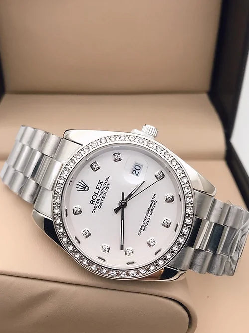 RoI-ex White Dial Metal Belt Men's watch