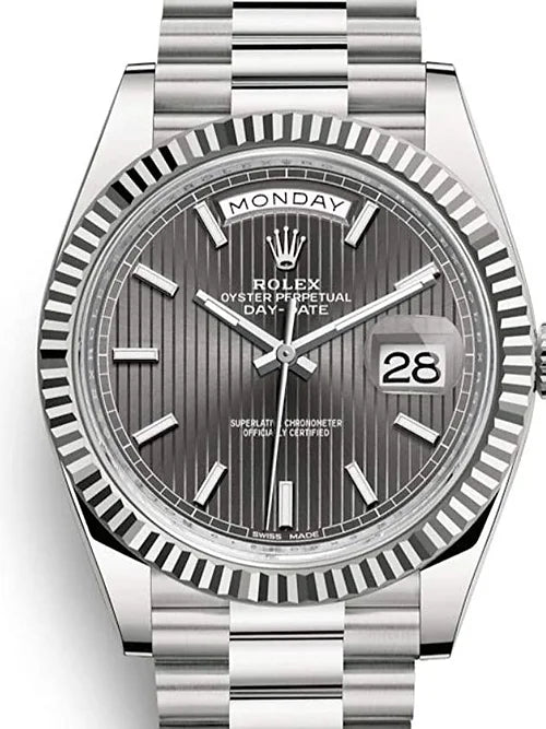 Rol.ex Day-Date Oyster Gray Dial For Mens Watch