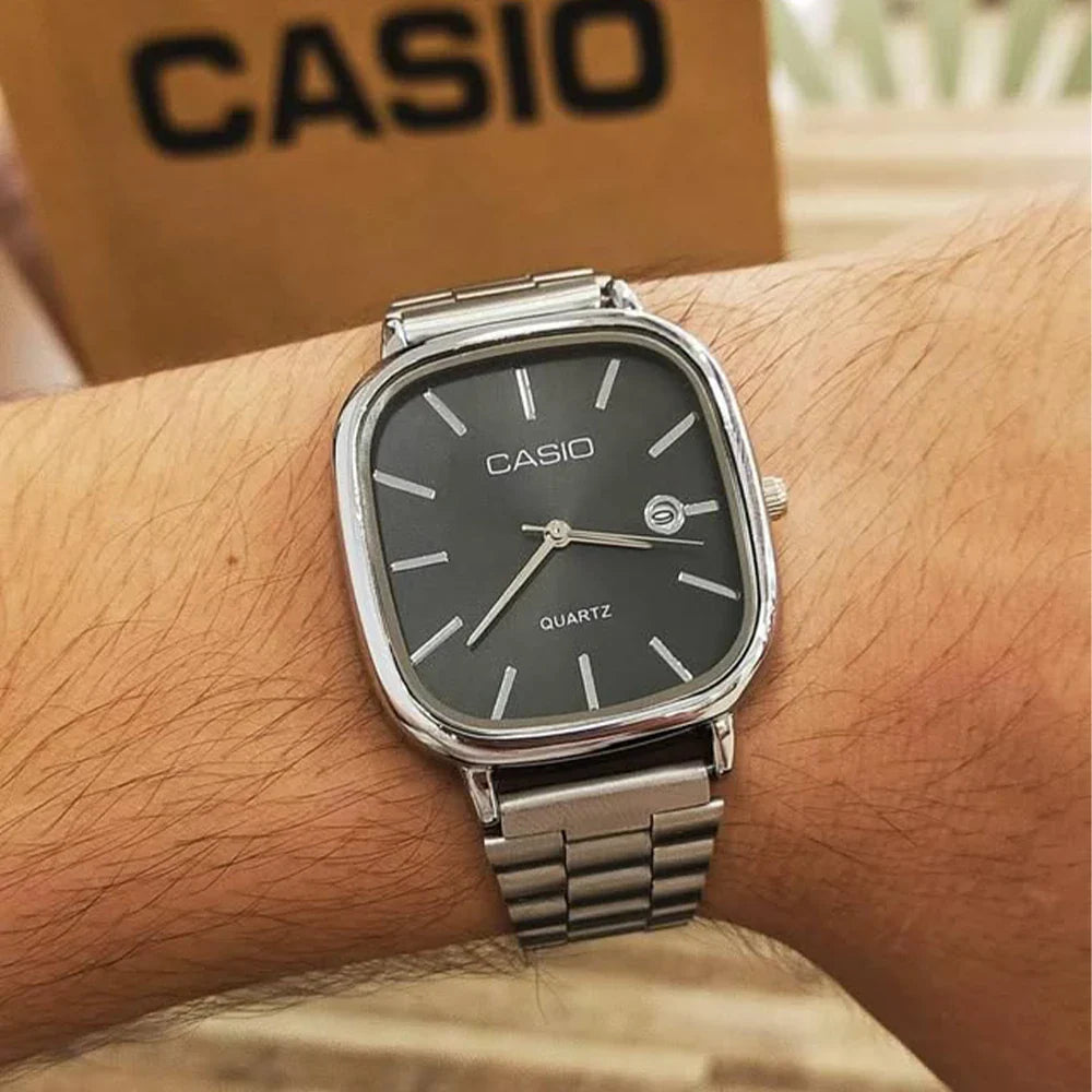 Casio Vintage Black Dial Quartz Watch For Unisex