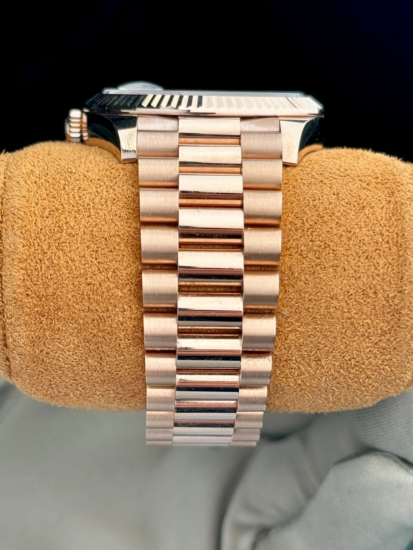 Rol.ex Automatic Day-Date Oyster Rose Gold With Brown Dial Men's Watch