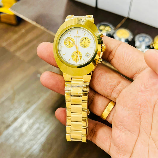 Rado Diastar White Dial Chronograph Watch For Men's