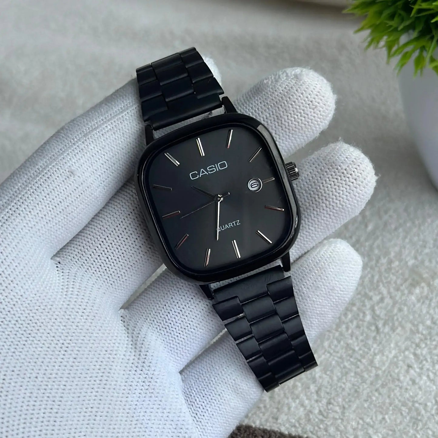 Casio Vintage Full Black Dial Quartz Watch For Unisex